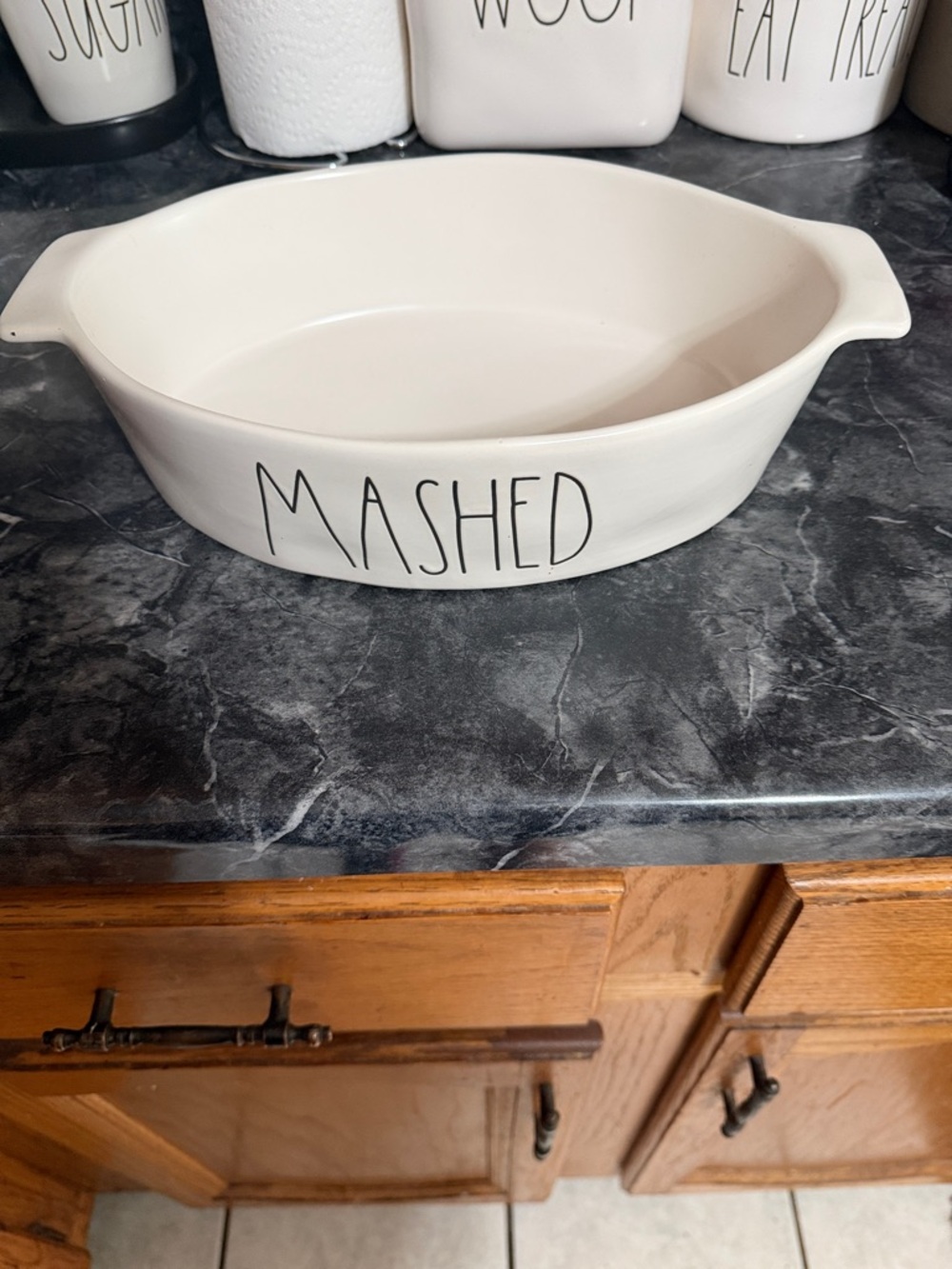 Rae Dunn Cream 'MASHED' Ceramic Serving Dish